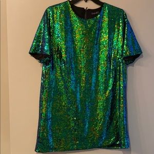 Multi colored sequined top/shift dress